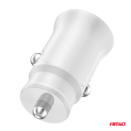 AMiO Autolader Telefoon USB - C 20W 12/24V Wit - VCTparts.nl