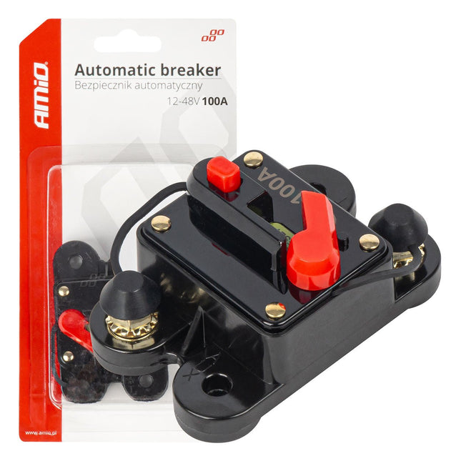AMiO Automatische Zekering / Circuit Breaker 12-48V 100A - Resetbare Auto Zekering AMiO 1