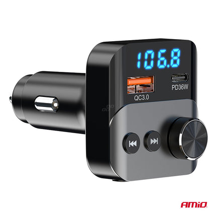AMiO AMiO Bluetooth FM Transmitter Auto – USB‑C + USB‑A Snellader Handsfree Bellen Muziek AMiO 6