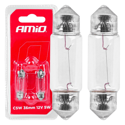 Amio C5W Éclairage halogène blanc 85-8 36 mm (ensemble) [Éclairage de la plaque d'immatriculation - Éclairage intérieur]