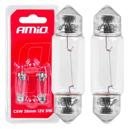 AMiO C5W Wit Halogeen Verlichting 85 - 8 36mm (set) [Kentekenverlichting - Interieurverlichting] - VCTparts.nl