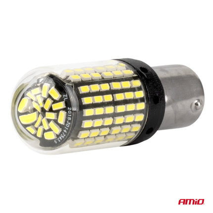 AMiO CANBUS LED Lampen 1156 BA15S P21W R10W R5W 4SMD 1860 Wit – 12V 24V - VCTparts.nl