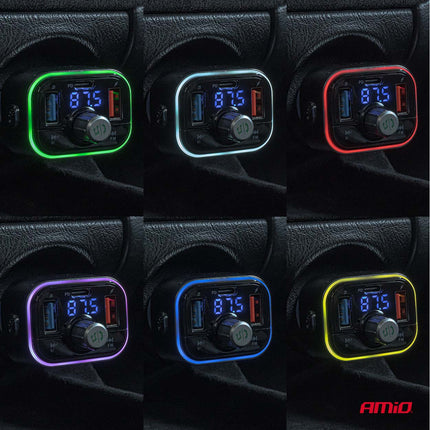 AMiO Car FM Transmitter 1×USB - C microSD 12V 24V – Bluetooth, Hands - Free Bellen en Multifunctioneel AMiO 4