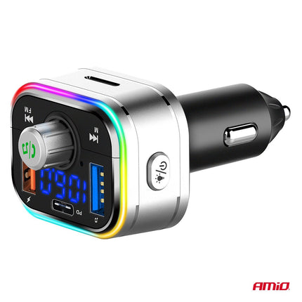 AMiO Car FM Transmitter 1×USB - C microSD 12V 24V – Bluetooth, Hands - Free Bellen en Multifunctioneel AMiO 6