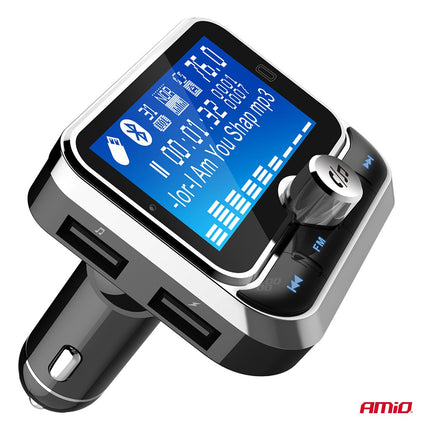 AMiO Car FM Transmitter with Remote 2×USB - A 12V 24V – Bluetooth, Hands - Free Bellen en Multifunctioneel AMiO 8