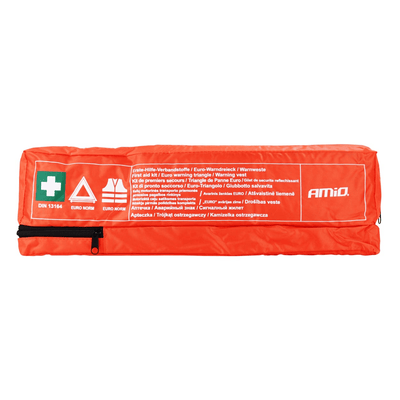 Amio Combi Plus Set First Aid Tie et Din13164 Gise de sécurité et triangle avec emballage étanche en rouge
