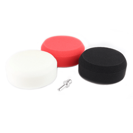 AMiO Auto Polijst Schuimborstels voor Boormachine (3 stuks) M14 (125mm) Rood-Wit-Zwart - VCTparts.nl