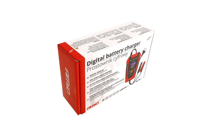 AMiO Digitale Auto  Batterijlader - Microprocessorgestuurd Veilig Opladen voor Verschillende Batterijtypen - VCTparts.nl