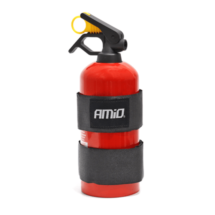 AMiO Klittenband Strap Houder voor Poederblusser Brandblusser Muurbevestiging of Auto Kofferbak Zwart - VCTparts.nl