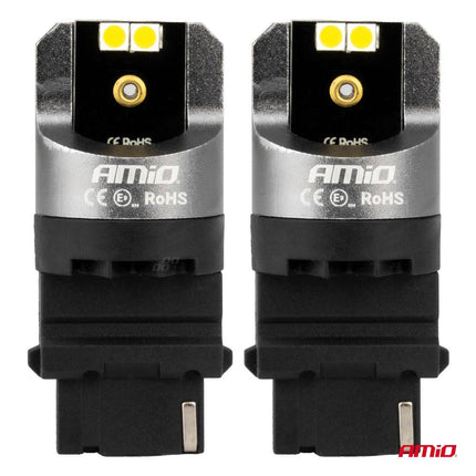 AMiO LED CANBUS PRO serie 3156 P27W 4x3030 SMD Wit 12/24V - VCTparts.nl