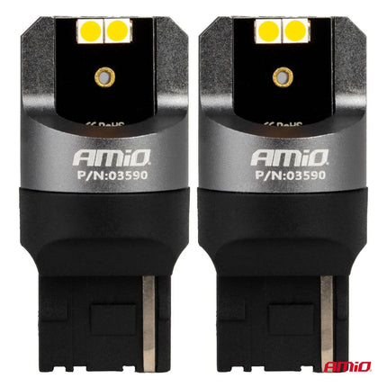 AMiO LED CANBUS PRO serie 7440 WY21W 4x3030 SMD Oranje 12/24V - VCTparts.nl