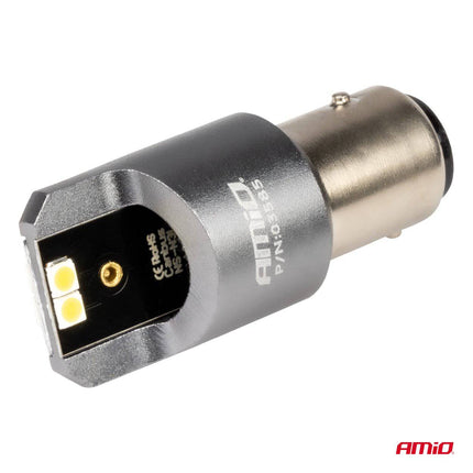 AMiO LED CANBUS PRO serie BAY15D P21/5W 4x3030 SMD Wit 12/24V - VCTparts.nl