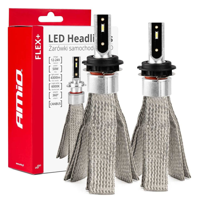 AMiO LED Koplampen FLEX+ Serie H7-1 canbus 6000K 12-24V Dimlichten Wit - VCTparts.nl