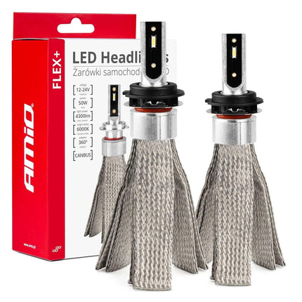 AMiO LED Koplampen FLEX+ Serie H7-6 canbus 6000K 12-24V Dimlichten Wit - VCTparts.nl