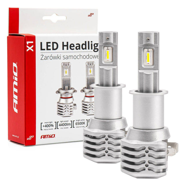 AMiO LED Koplampen X1-serie H3 Dimlichten Wit - VCTparts.nl