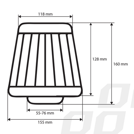 AMiO Open Luchtfilter Sport Filter met Cold Air Intake Blauw - Chrome [Sportfilter Powerfilter Universeel] - VCTparts.nl