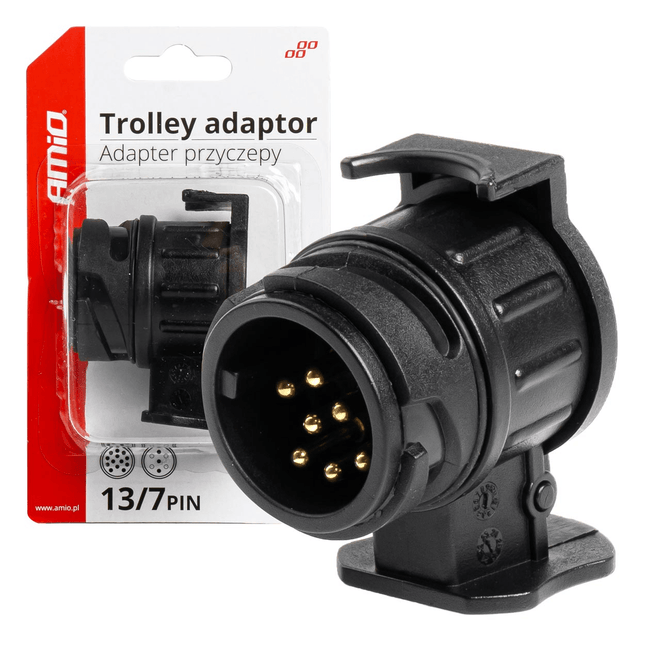 AMiO Trailerstekker Adapter van 13-polig naar 7-polig - VCTparts.nl