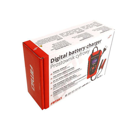 AMiO Digitale Auto Batterijlader - Microprocessorgestuurd Veilig Opladen voor Verschillende Batterijtypen - VCTparts.nl
