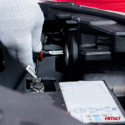 AMiO Dimlicht LED H7/H18 Koplampen 6000k Wit met Ventilator (set) [Witte koplampen - Witte Dimlichten] - VCTparts.nl