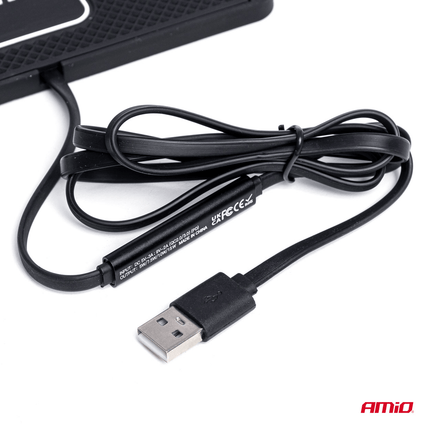 AMiO Draadloze Auto Snellader 15W (QC) Inductieve Lader met USB - A Aansluiting Zwart - VCTparts.nl