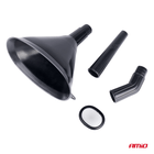 AMiO Drie - Delige Elliptische Universele Trechter met Filtergaas en Twee Tuiten 14cm Diameter Zwart - VCTparts.nl