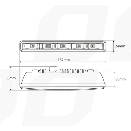 AMiO AMiO DRL 501HP Dagrijverlichting 187mm - Smalle SMD LED Set voor Bumper Grille 12V en 24V met Automatische Schakelaar AMiO 8