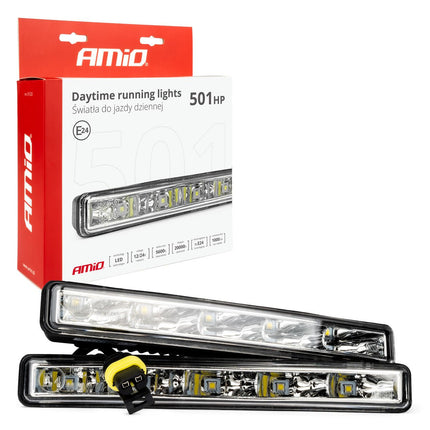 AMiO AMiO DRL 501HP Dagrijverlichting 187mm - Smalle SMD LED Set voor Bumper Grille 12V en 24V met Automatische Schakelaar AMiO 1