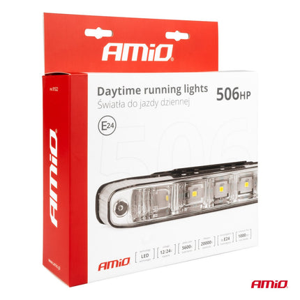 AMiO AMiO DRL 506HP Dagrijverlichting Wit 160mm - Krachtige SMD LED Set voor Auto 12V en 24V met Automatische Schakelaar AMiO 10