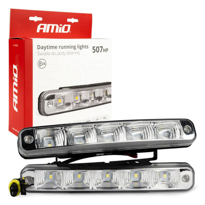 AMiO DRL 507HP Dagrijverlichting 190mm - Universele SMD LED Set voor Auto met Automatische Schakeling 12V en 24V