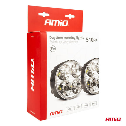 AMiO AMiO DRL 510HP Dagrijverlichting Rond 70mm - LED Set voor Mistlamp Openingen met Maskeringsringen 12V en 24V AMiO 9