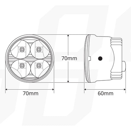AMiO AMiO DRL 510HP Dagrijverlichting Rond 70mm - LED Set voor Mistlamp Openingen met Maskeringsringen 12V en 24V AMiO 8