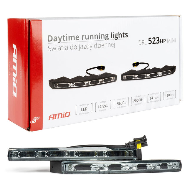 AMiO AMiO DRL 523HP Mini Dagrijverlichting 216mm - Compacte LED Set voor Ronde Bumpers 12V en 24V met Hoge Lichtopbrengst AMiO 1