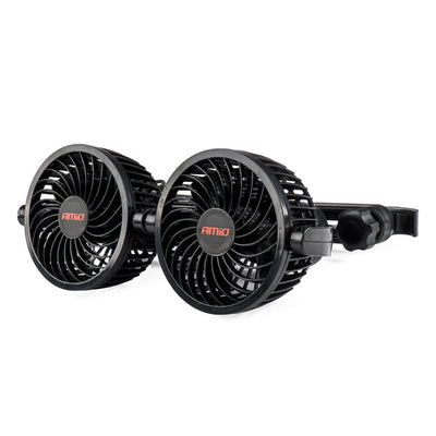 AMIO double autoventilator pour l'appui-tête avec Usboplale Black (5x10 cm) 12V