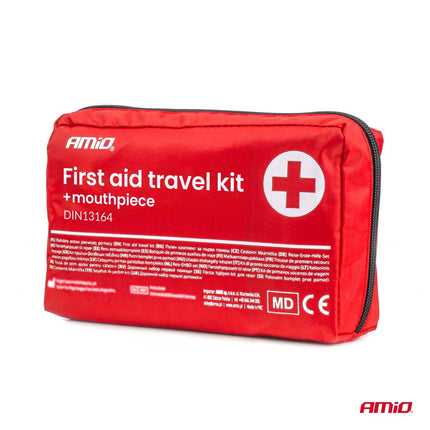 AMiO EHBO-kit in Soft Case DIN 13164 met Beademingsmasker - Compacte Verbandtas voor Auto AMiO 5