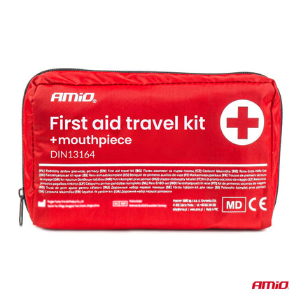 AMiO EHBO-kit in Soft Case DIN 13164 met Beademingsmasker - Compacte Verbandtas voor Auto AMiO 4