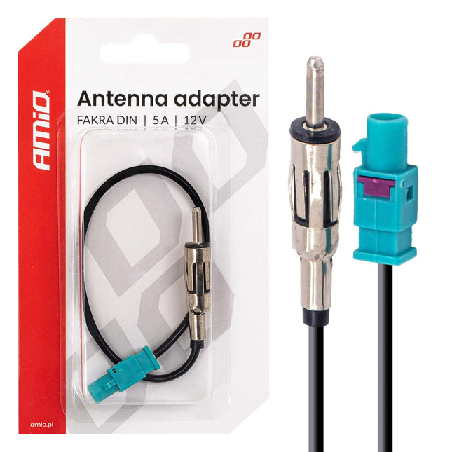 AMiO FAKRA naar DIN Antenne Adapter 5A 12V - Universele Autoradio Aansluiting AMiO 1