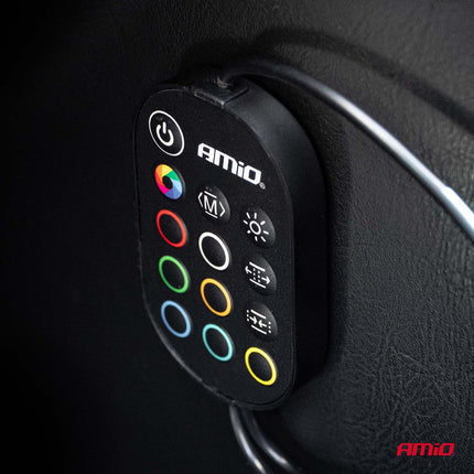 AMiO Flexible LED Strips RGB 12V – Set van 2x30cm met Afstandsbediening Controller – Decoratieve Interieur en Exterieur Verlichting voor Auto - VCTparts.nl