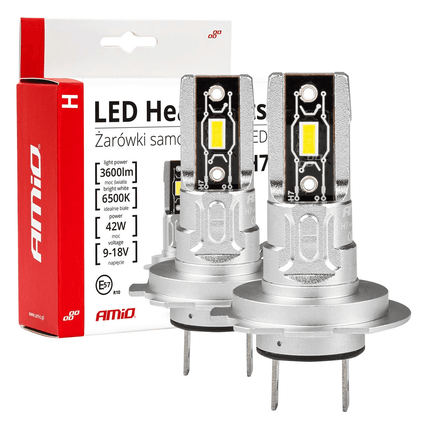 AMiO H7 + T10 Dimlicht & Parkeerlicht LED Mini 6500k Wit (set) [Witte Koplampen - Witte Parkeerlichten] - VCTparts.nl