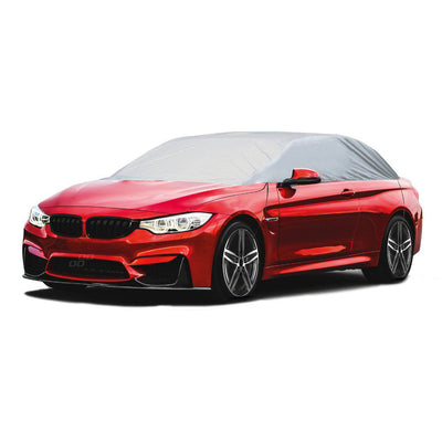 Couverture de demi-voiture Amio - Couvercle de protection extra large pour la berline XL - Protection anti-intempéries contre la poussière de glace de neige et le rayonnement UV