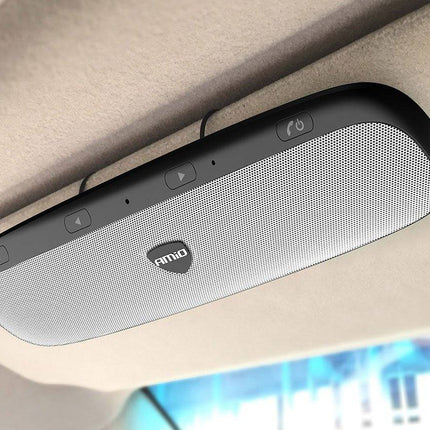 AMiO Hands - free Bluetooth Auto Carkit Speaker met QC 3.0 USB Lader Grijs - VCTparts.nl