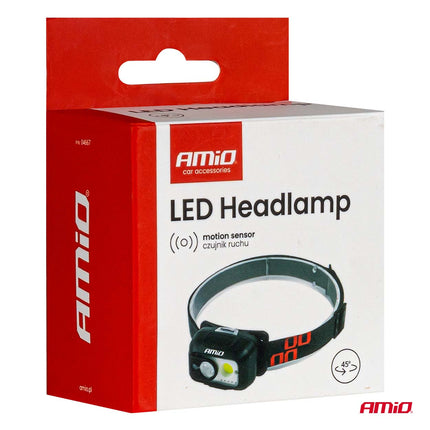 AMiO AMiO Hoofdlamp LED XPG+COB 1800mAh met Bewegingssensor - USB Oplaadbaar en Verstelbare Hoofdband - Voor Outdoor Werkplaats en Noodsituaties AMiO 6