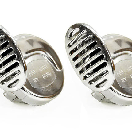 AMiO Hoorn Harde Toeter/Claxon voor Auto Chrome (set) - VCTparts.nl