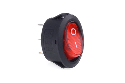 AMiO Inbouw Schakelaar 12/230V Drukknop - Aan/Uit met LED (2 standen) Rood