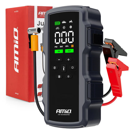 AMiO Jumpstarter 12V 17Ah 900A 4-in-1 met Compressor en Powerbank - Starthulp voor Auto AMiO 1