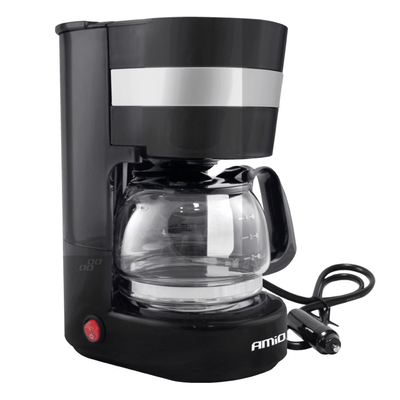AMiO Koffiezetapparaat Auto Koffiezetter met Koffiekan (24v/250w) Zwart met Autostekker Sigarettenaanstekerplug