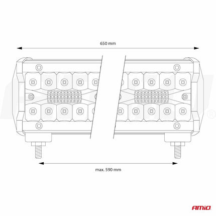 AMiO Krachtige LED Werklamp AWL29 160LED 650x74 540W COMBO 9 - 36V Verstraler Spot Robuust Offroad - VCTparts.nl