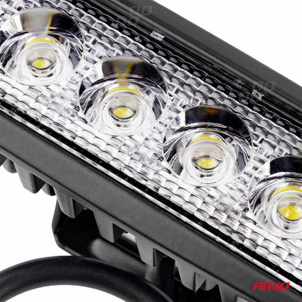 AMiO Krachtige Werklamp AWL01 6 LED FLAT 9 - 60V Verstraler Spot Robuust Offroad - VCTparts.nl