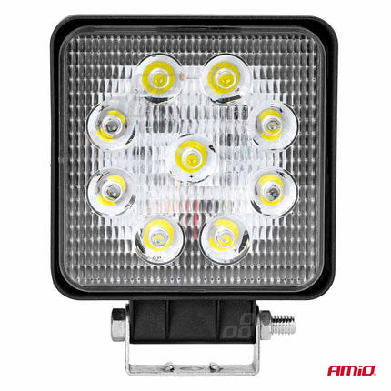 AMiO Krachtige Werklamp AWL07 9 LED FLOOD 9 - 36V Verstraler Spot Robuust Offroad - VCTparts.nl