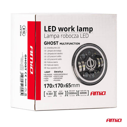 AMiO Krachtige Werklamp Multifunctioneel 9 - 36V 60W AMIO - 03696 Verstraler Spot Robuust Offroad - VCTparts.nl