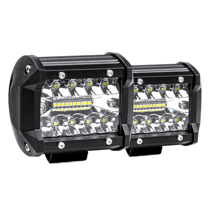 AMiO Krachtige Werklamp Verstraler Spot Rond Diverse Toepassingen (20 LED 9 - 36v) 6000K Wit 2 stuks (set) - VCTparts.nl